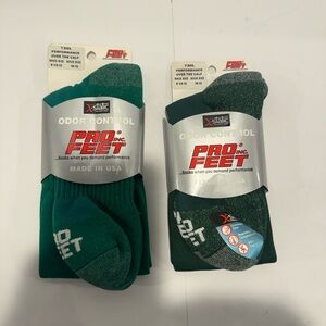 Pro Feet Over The Calf Socks Lot 2 Green Size 10-13 NWT Performance Baseball USA